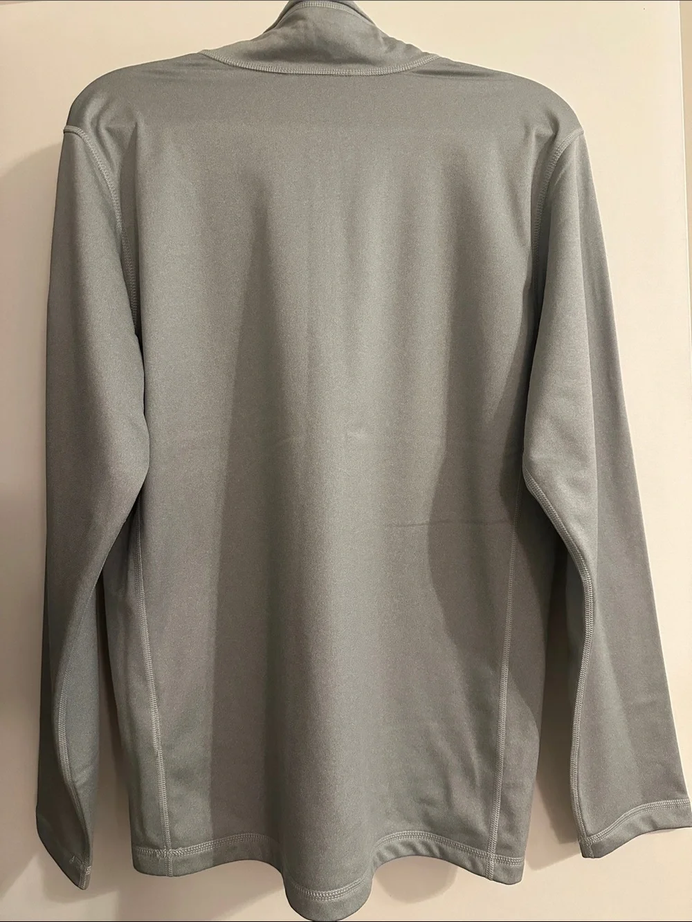 The North Face Men's Light Gray Performance Quarter-Zip Pullover with Blue Logo